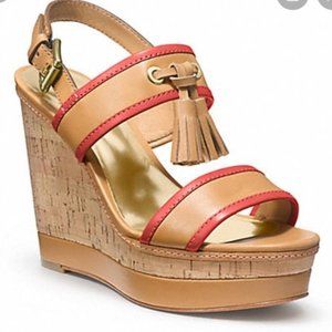 Coach Giulietta Tassel Wedge Heels Size 6.5